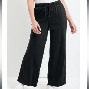 June + Vie French Terry Wide-Leg Pant
